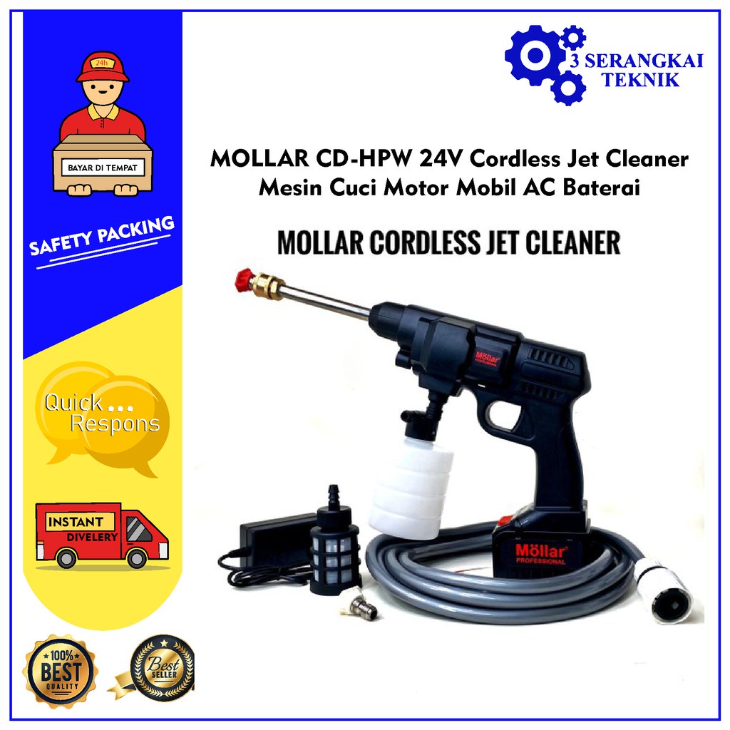 MOLLAR CD-HPW 24V Cordless Jet Cleaner - Mesin Cuci Motor Mobil