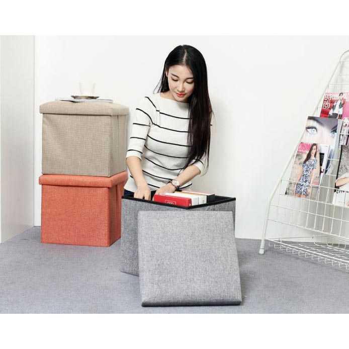 Sofa Kotak Penyimpanan Barang L170402 Foldable Storage Container Gray  GS8