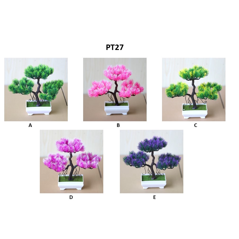 Swopply PT27 Pot Tanaman Hias Bunga Hias Plastik Ornamen Pot Bongsai Artificial Flower Decoration