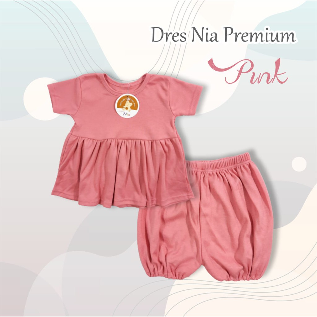 Promo !! SETELAN BAYI POLOS NIA PREMIUM-DRESS BAYI POLOS