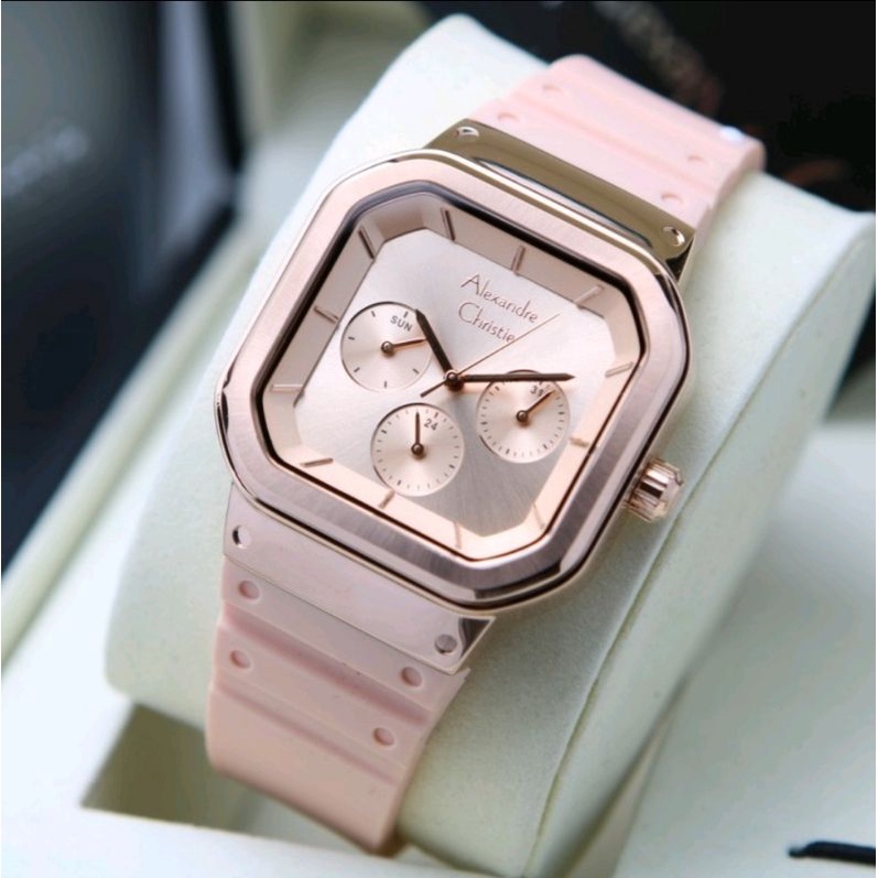 Alexandre Christie WANITA ORIGINAL AC 2811 SOFT PEACH ROSEGOLD STAINLESS Garansi resmi 1 thn