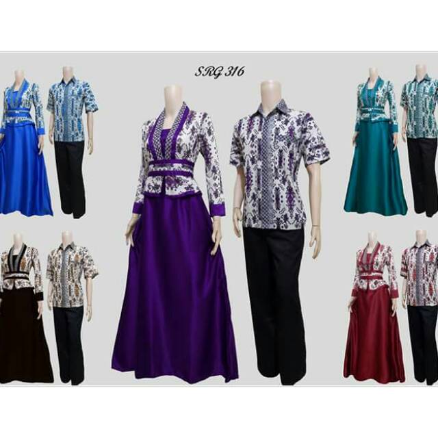 Batik couple / batik sarimbit sepasang ya 2 in 1