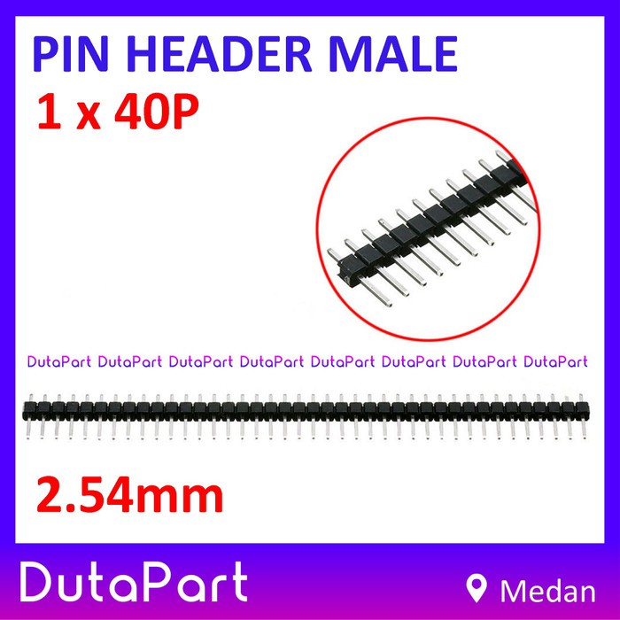 1x40P Pin Header Male 2.54mm 40 Pin Single Row Strip Black Silver