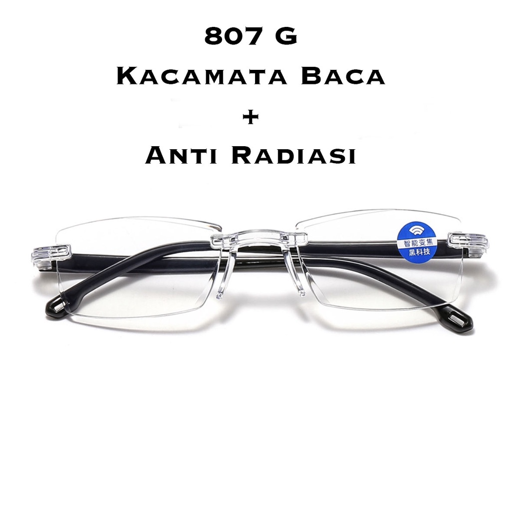 Kacamata Baca Lensa Plus Anti Radiasi +1.00 s/d + 4.00  Kacamata Pria Wanita Reading Glasses 807 G