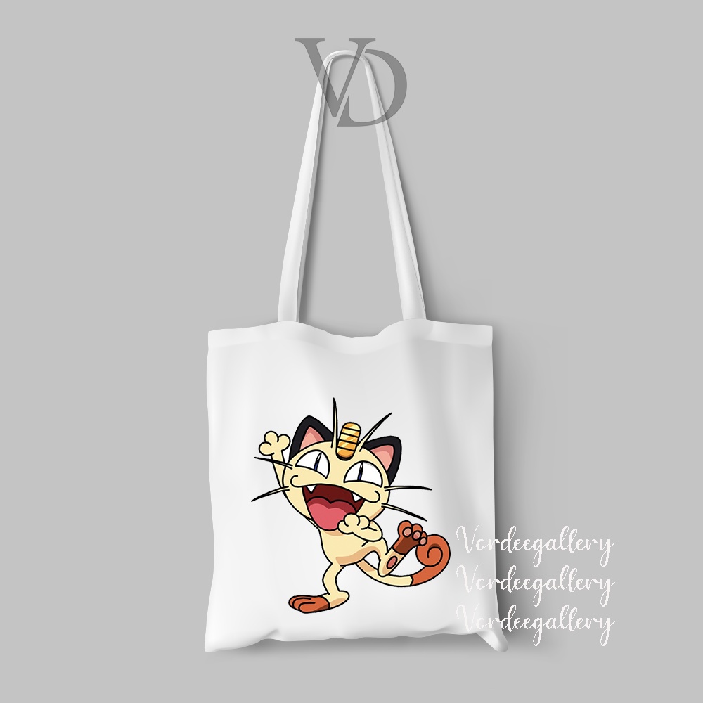 TOTE BAG BAHAN KANVAS pokemon / totebag anime jepang japan pikatchu / TAS BELANJA KEKINIAN