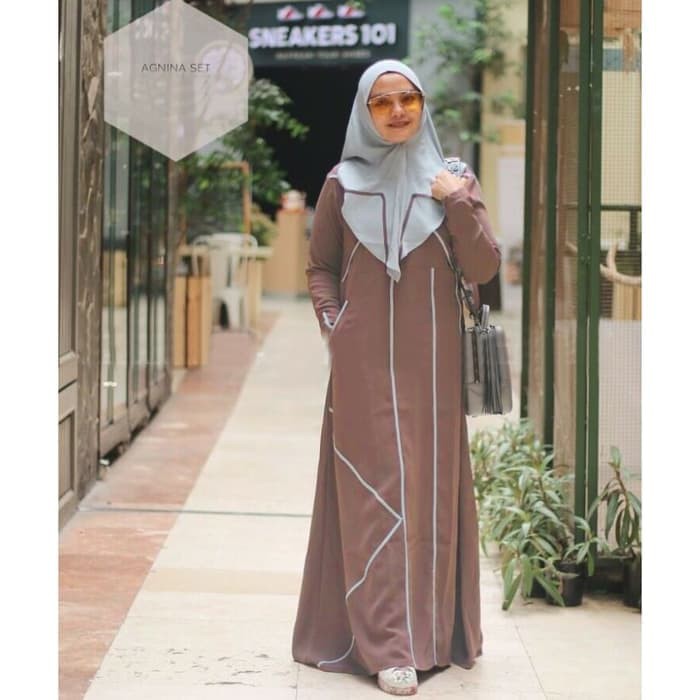 Baju Busana Muslim Wanita Gamis Syari Pesta Agnina Busu