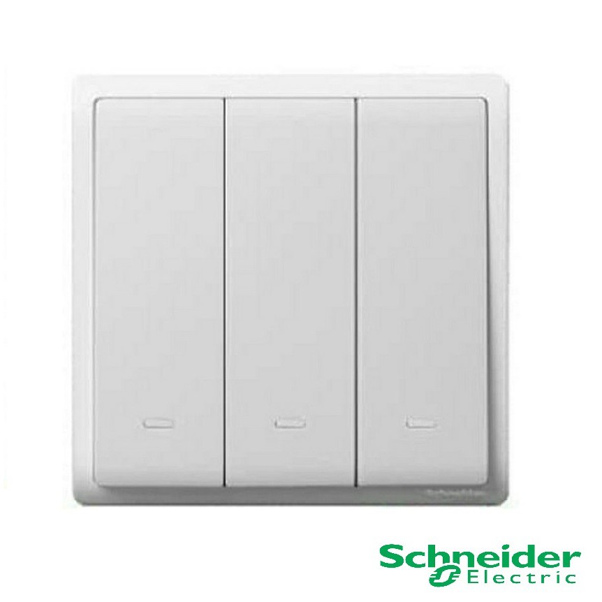 Schneider Saklar PIENO Triple E8233L1F Sakelar 3 Gang 1 Arah 1 Way