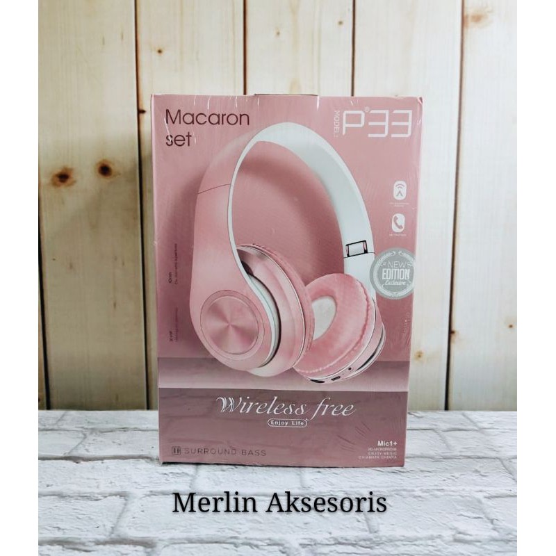 Macaroon P33 Bluetooth Headset Headphone Bando