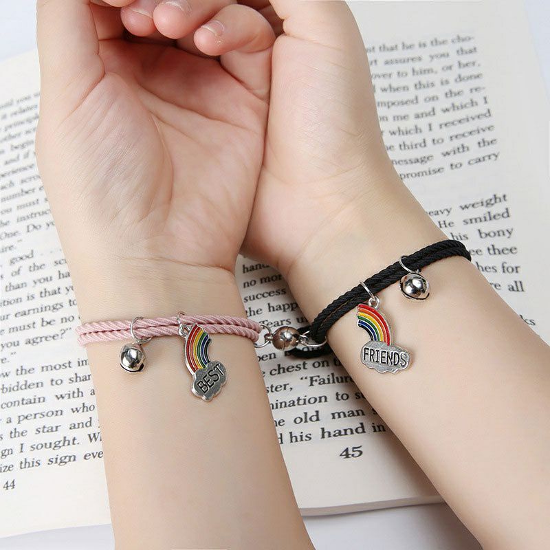 [COD] 2 pcs Gelang Couple Gelang Pasangan Motif Astronot Gelang Persahabatan Best Friends Motif Pelangi Gelang Persahabatan Ala Korea Kado Gift