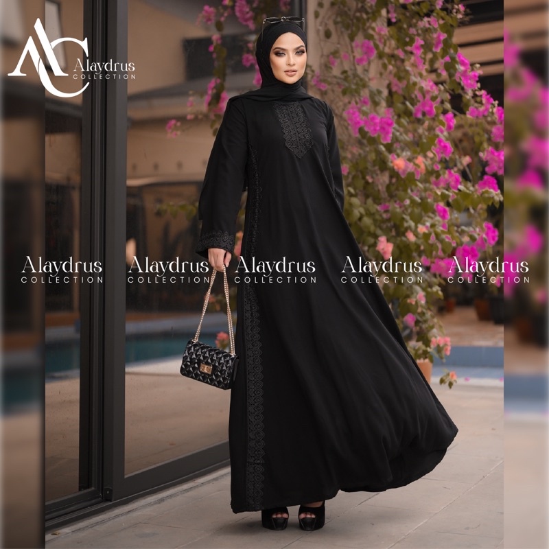 Baju Muslim Abaya Bordir Gamis Maxi Dress Arab Saudi Bordir Zephy Turki Umroh Dubai Turkey India 529