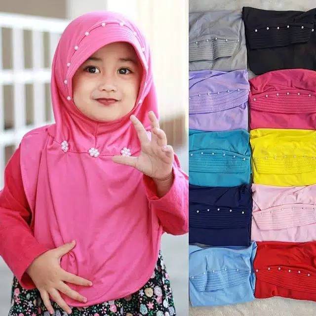 Jilbab anak lol led musik 3-8 tahun mutiara tali / JILBAB ANAK LOL LED MUSIK ANAK TK SD