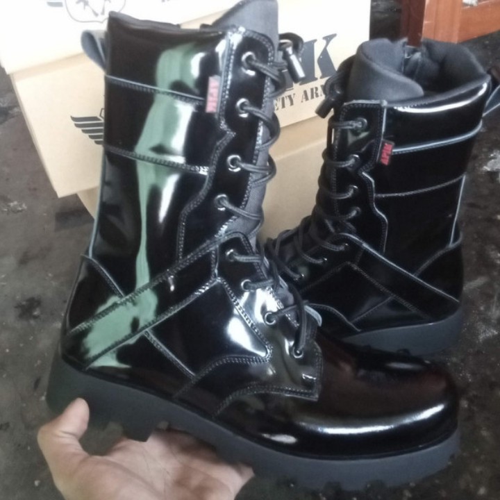 SEPATU PDL KULIT ASLI MERK APIK SEPATU PDL TNI POLRI SECURITY SATPAM SEPATU BOOTS PRIA KULIT ASLI