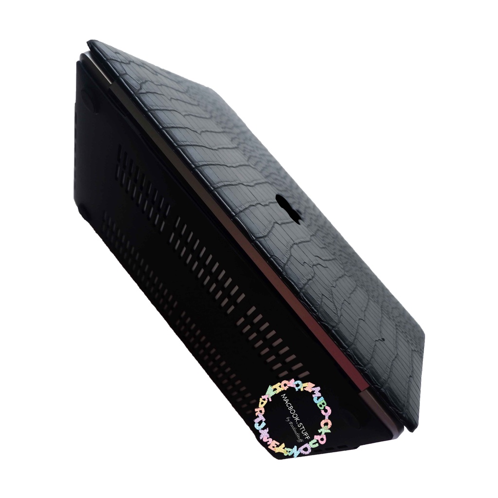 MACBOOK CASE CROCODILE KULIT LEATHER BUAYA CROCO BLACK NEW AIR PRO 11 12 13 14 15 16 INCH NON /  WITH CD ROOM / TOUCHBAR / TOUCH ID / M1 M2 Max 2020 2021 2022