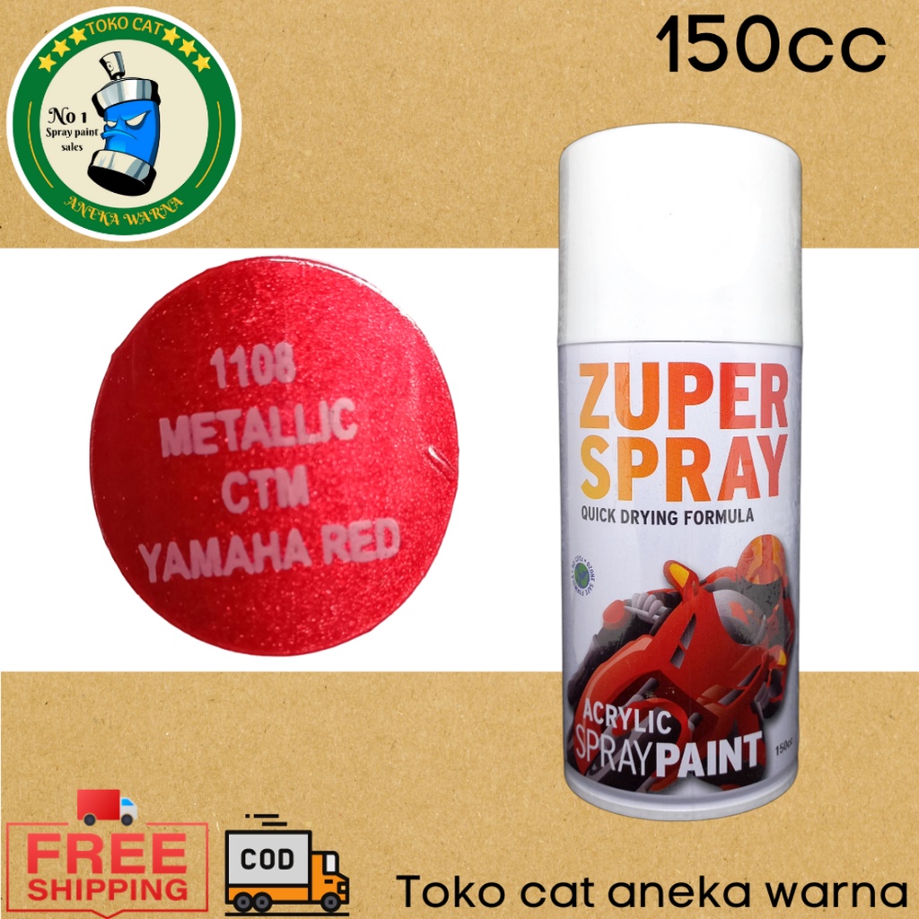 cat semprot 150cc metalik metallic CTM yamaha red merah zuper spray produk dari rj london pilox pilok