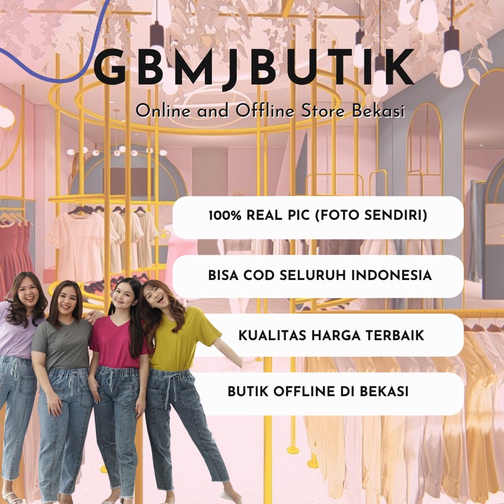 (COD) GBMJ Butik Celana Boyish Navy Jeans Boyfriend Wanita Allsize Premium Jumbo Standard S-XXL