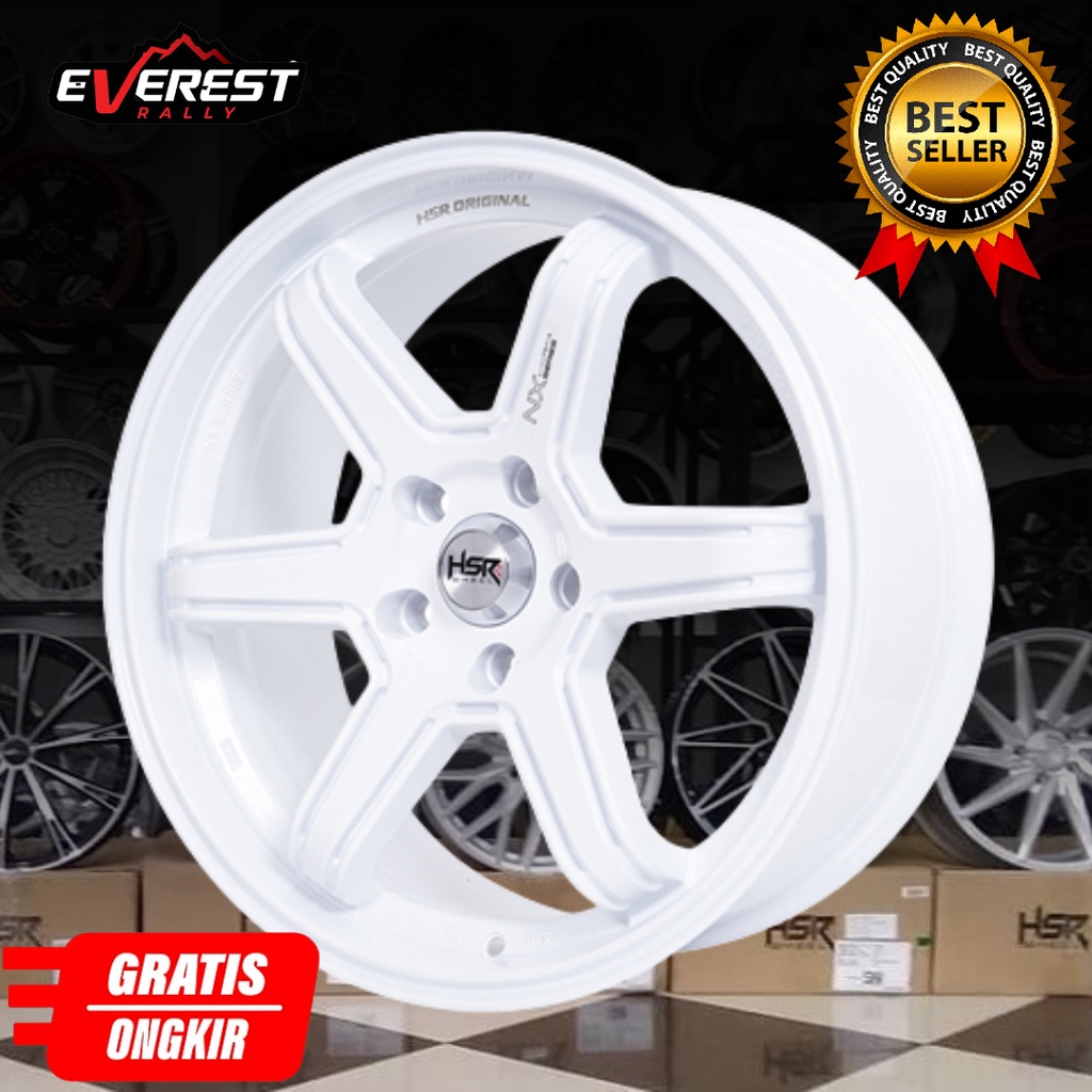 Velg Mobil Expander Terrios 5x114,3 HSR Wheel Minas Ring 18 Lebar 8 Velg Warna Putih