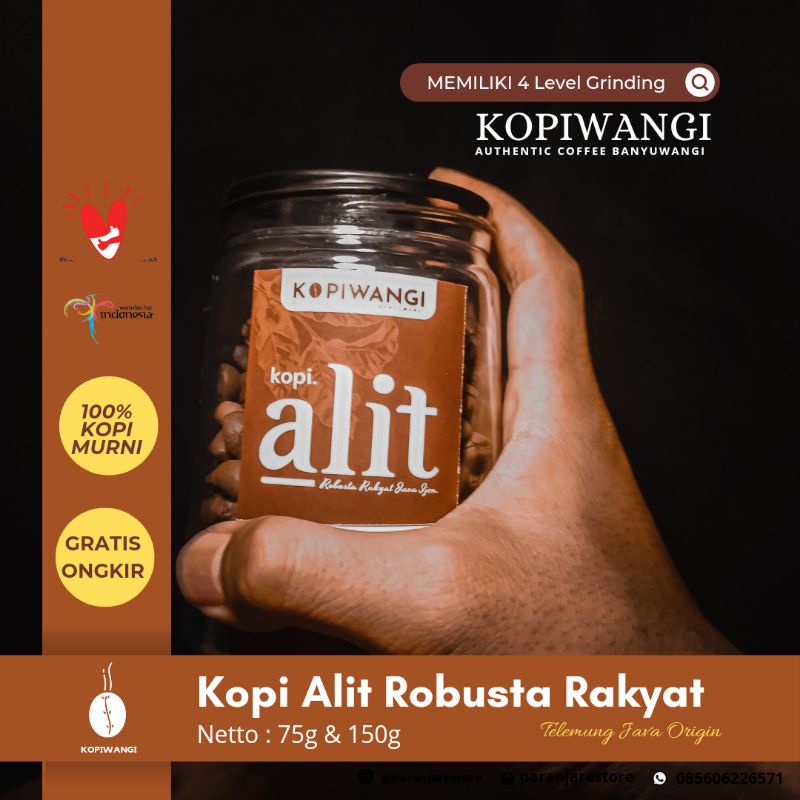 

Kopi Alit Robusta Rakyat Java Ijen Origin 150 gram - KOPIWANGI