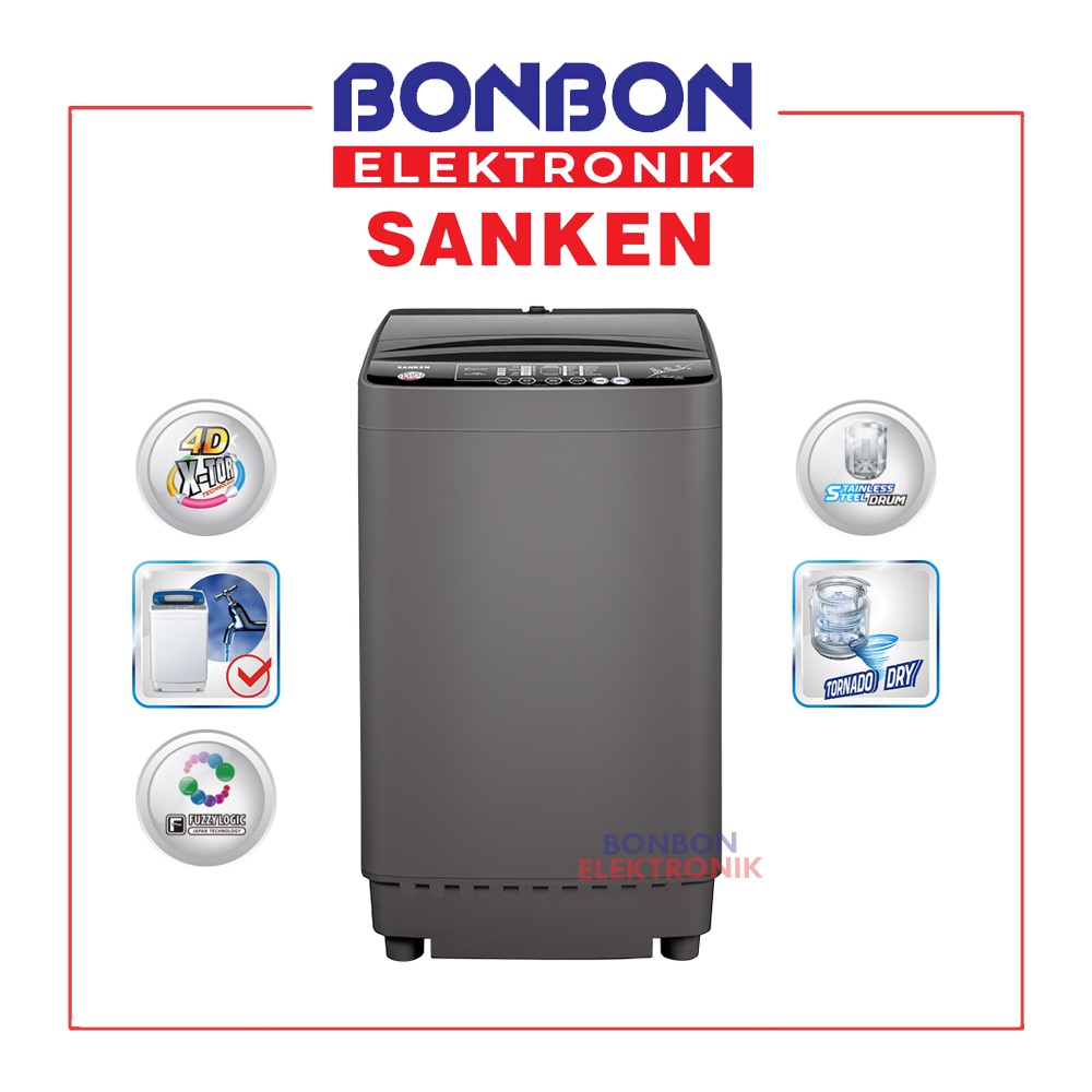 Sanken Mesin Cuci 1 Tabung 8 KG AW-S866PP / AWS 866 PP