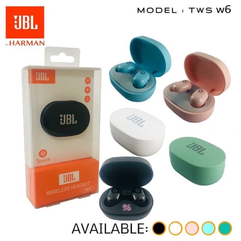 PROMO Headset Bluetooth JBL TWS W6 Led