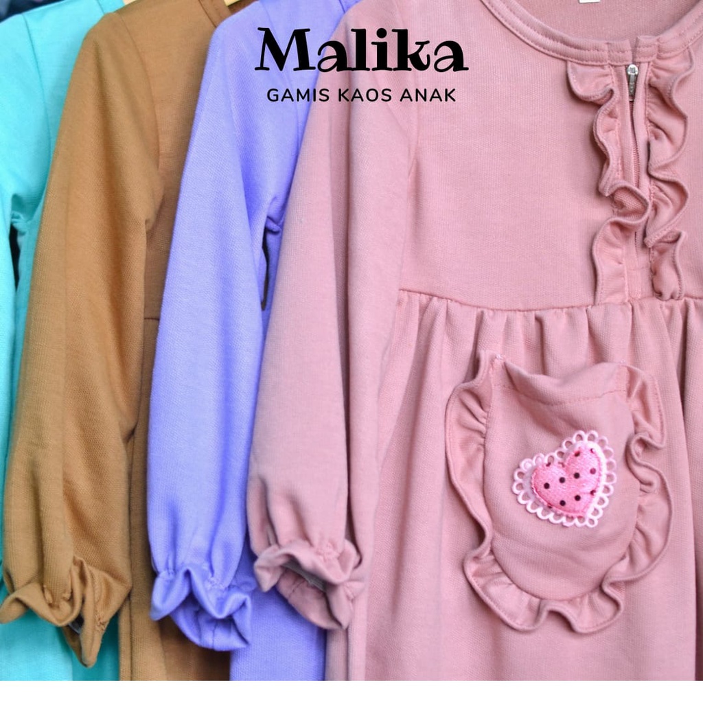 GAMIS KAOS POLOS ANAK (MALIKA series) 6-12th/ GAMIS ANAK PUTIH 6-12TH