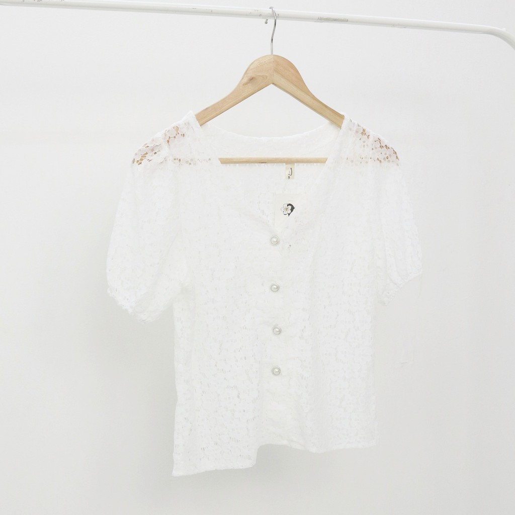 Vara white top blouse -Thejanclothes