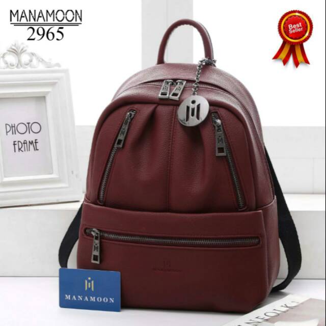 Tas Wanita Tas Ransel Manamoon Carlorina Backpack Multifungsi 2965 VL size