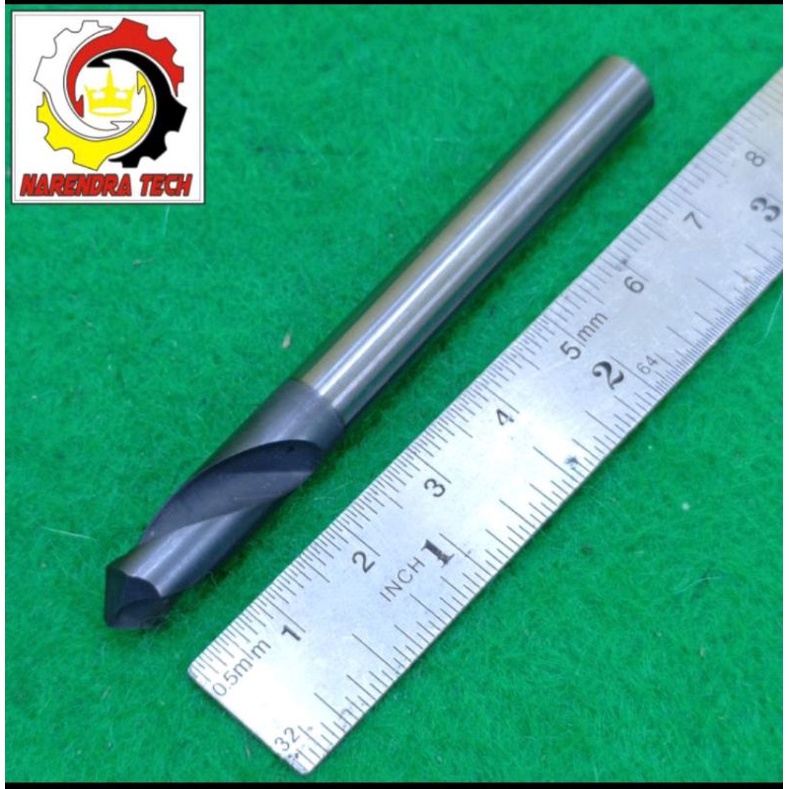 Spotdrill NC drill bor senter carbide 10x90° bekas layak pakai