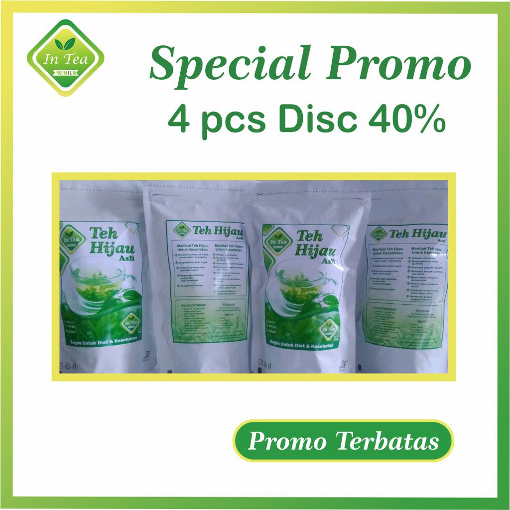 

TEH HIJAU IN TEA | SPECIAL PROMO 4 PCS DIS 45%