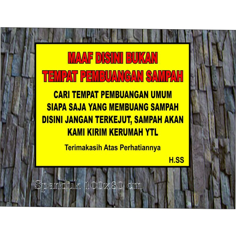 spanduk jangan buang sampah, Baner bukan TPS ukuran 200x80