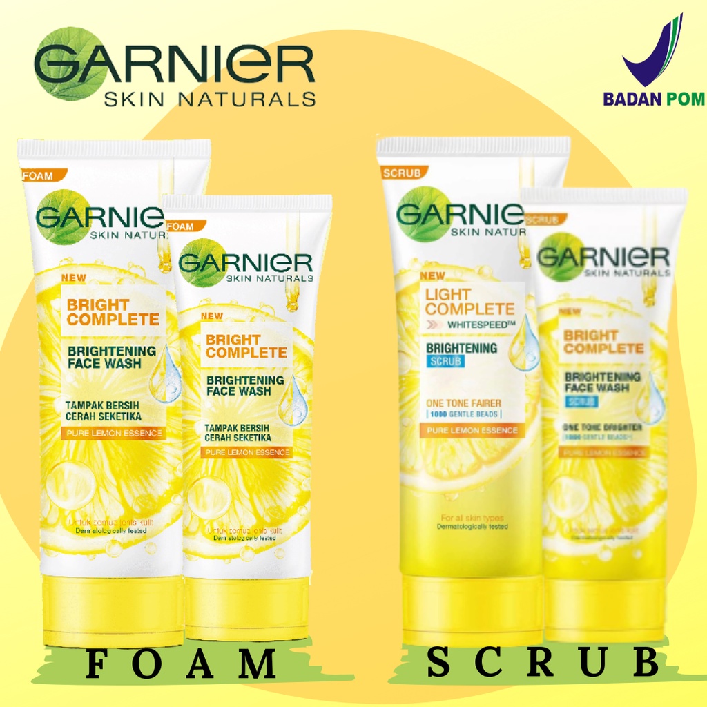 SEEKM / GARNIER BRIGHT LIGHT COMPLETE BRIGHTENING FOAM SCRUB WHITESPEED BPOM