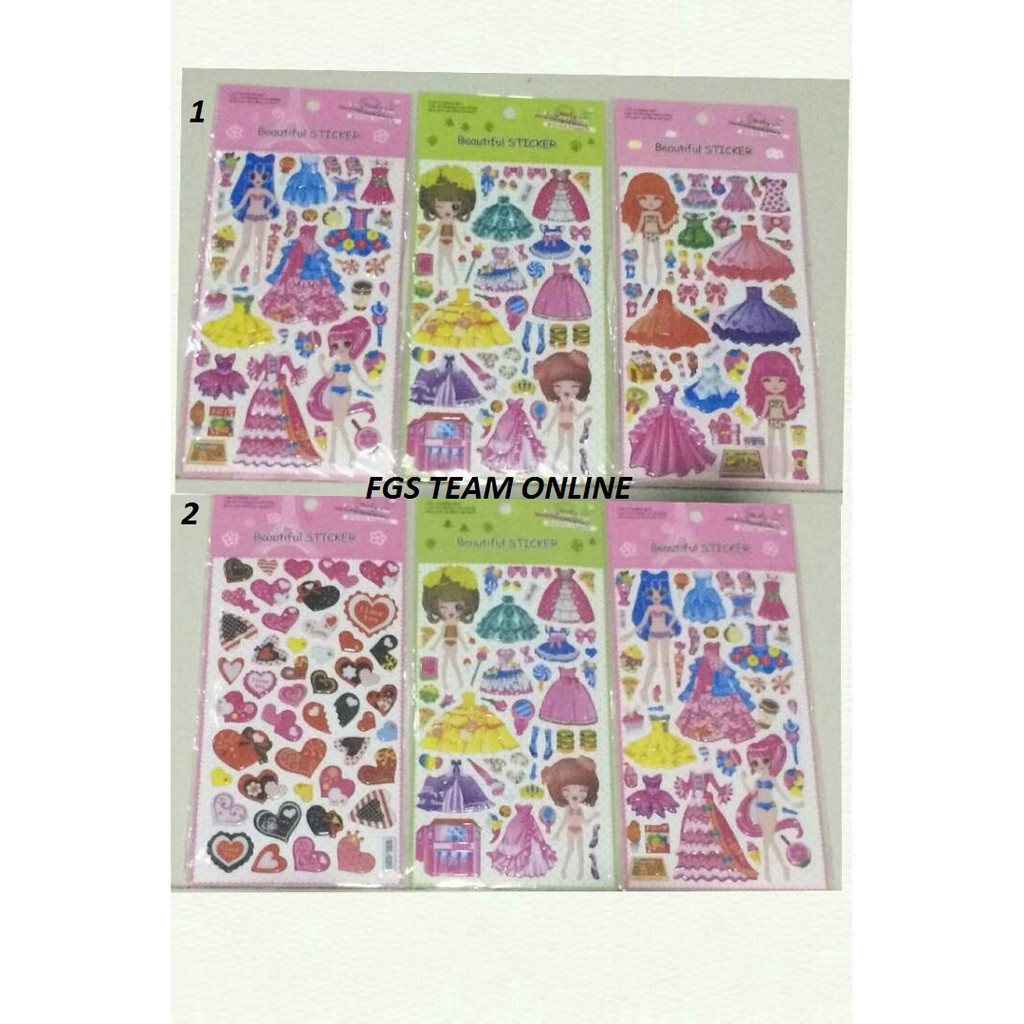 

MAINAN ANAK STICKER BEAUTIFULL KARAKTER/HADIAH GOODIEBAG/STBL-1