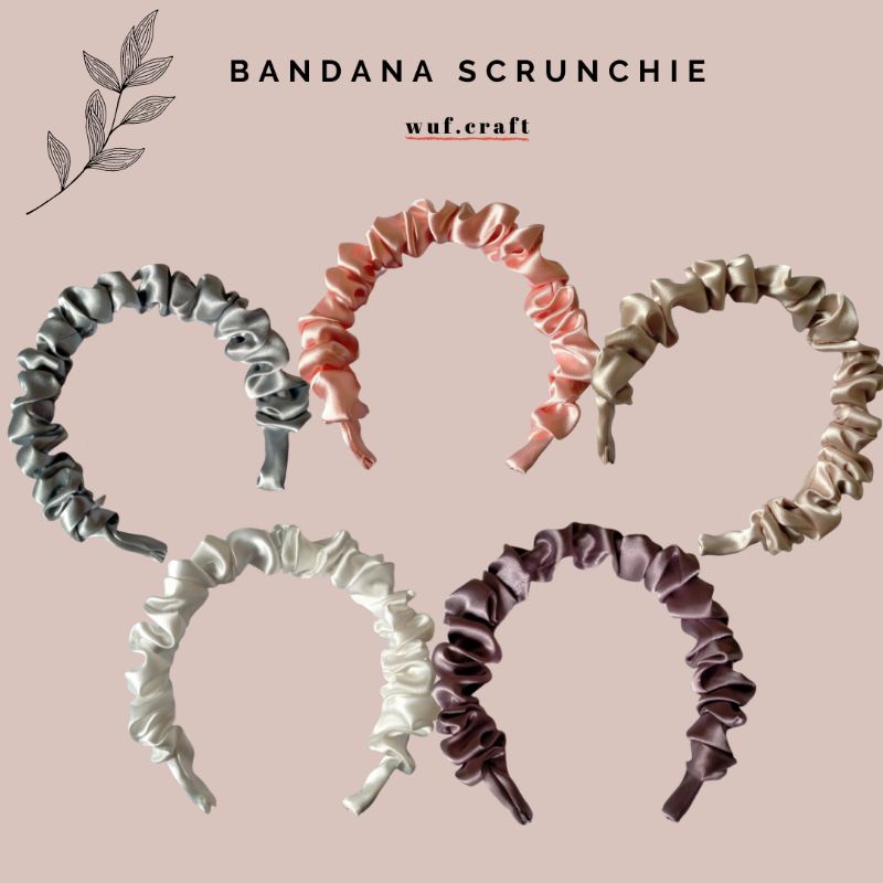 Bandana Scrunchie Satin Headband Korea [BANDO ANTI PATAH]