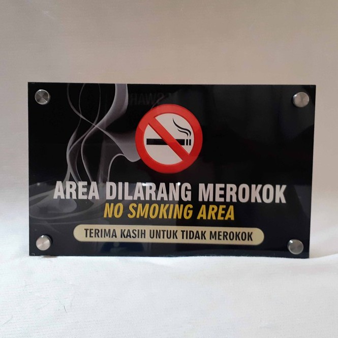 Akrilik Larangan Merokok 2, Papan Akrilik Dilarang Merokok