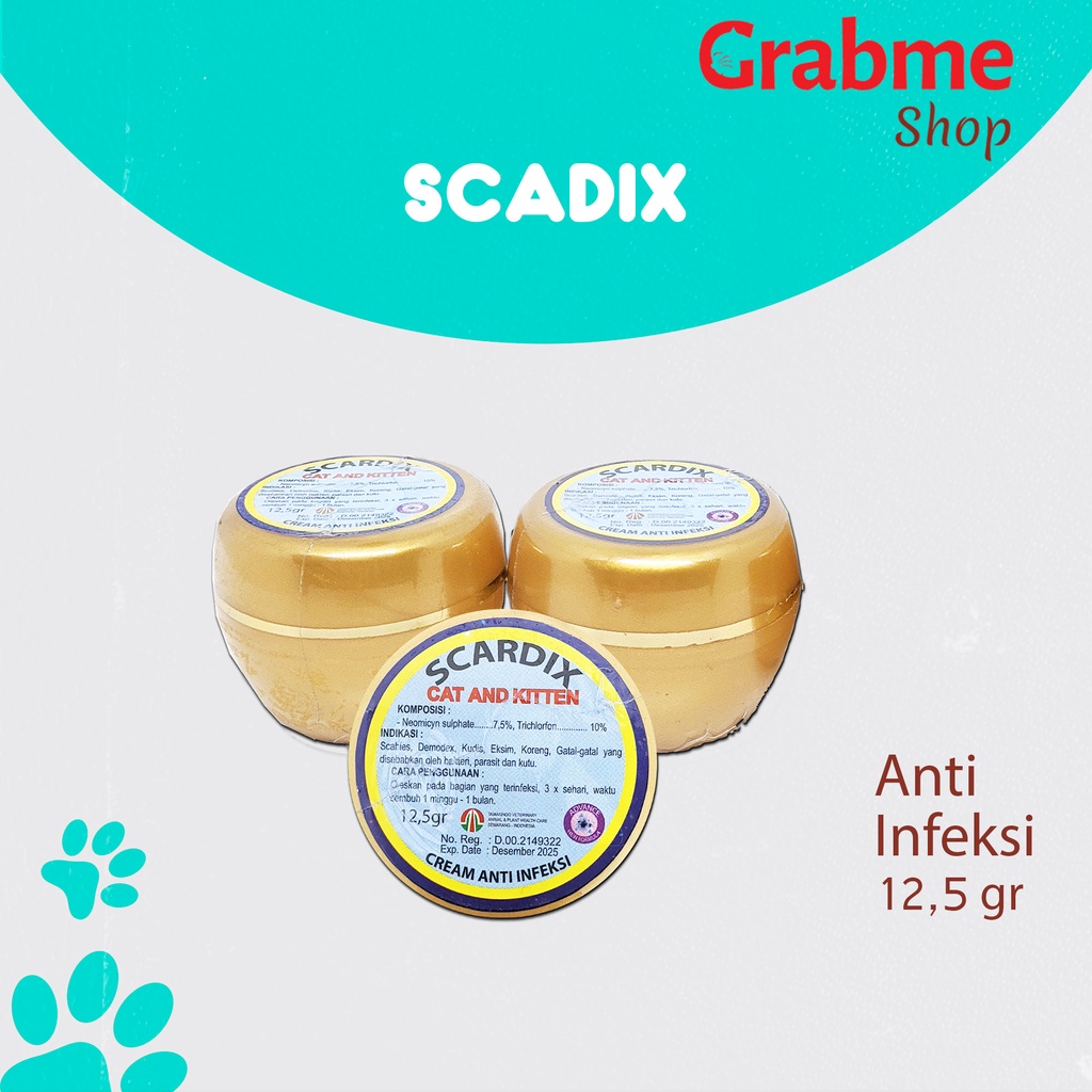 SCADIX 12,5gr Cream anti Infeksi dan Penyakit Kulit pada Kucing