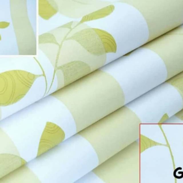 Wallpaper stiker dinding motif daun kuning pudar