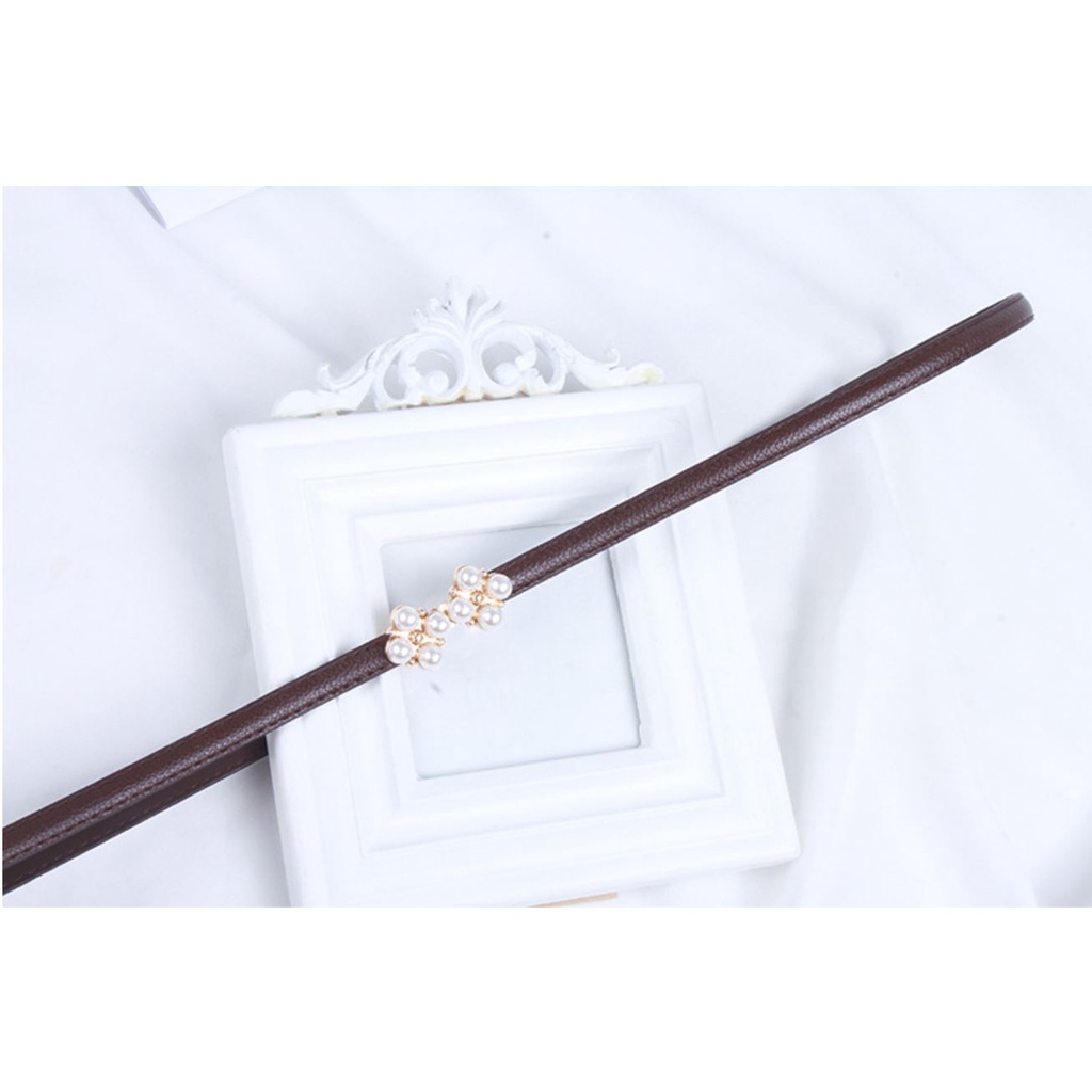 Ikat Ban Pinggang Adjustable HOT TREND A161 Flower Pearl Korea Fashion Kulit Gasper Kecil Sabuk Cewe Belt Wanita