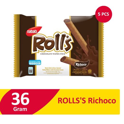 

COD NABATI ROLLS'S Richoco 36g - 5 Pcs FREE BUBLEWRAP