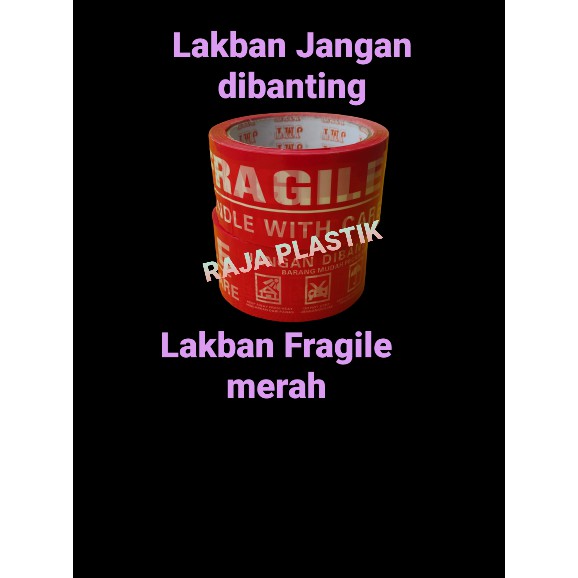 

Lakban Fragile Lakban Jangan dibanting Lakban merah 2 Inch