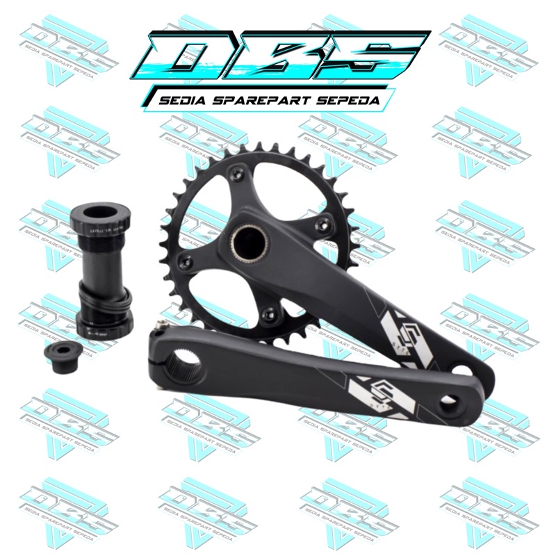 CRANKSET PACIFIC SYTE ST M113 34t 36t 170MM BLACK CRANK MTB MURAH
