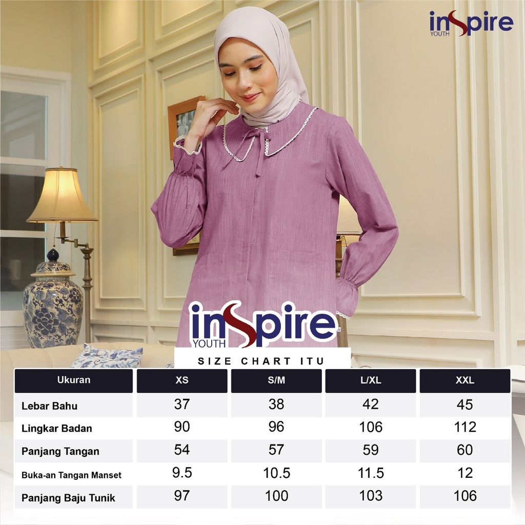 Inspire Tunik ITU 78 Bahan Cassanova Slub Atasan Wanita Casual Outfit Modern Kekinian