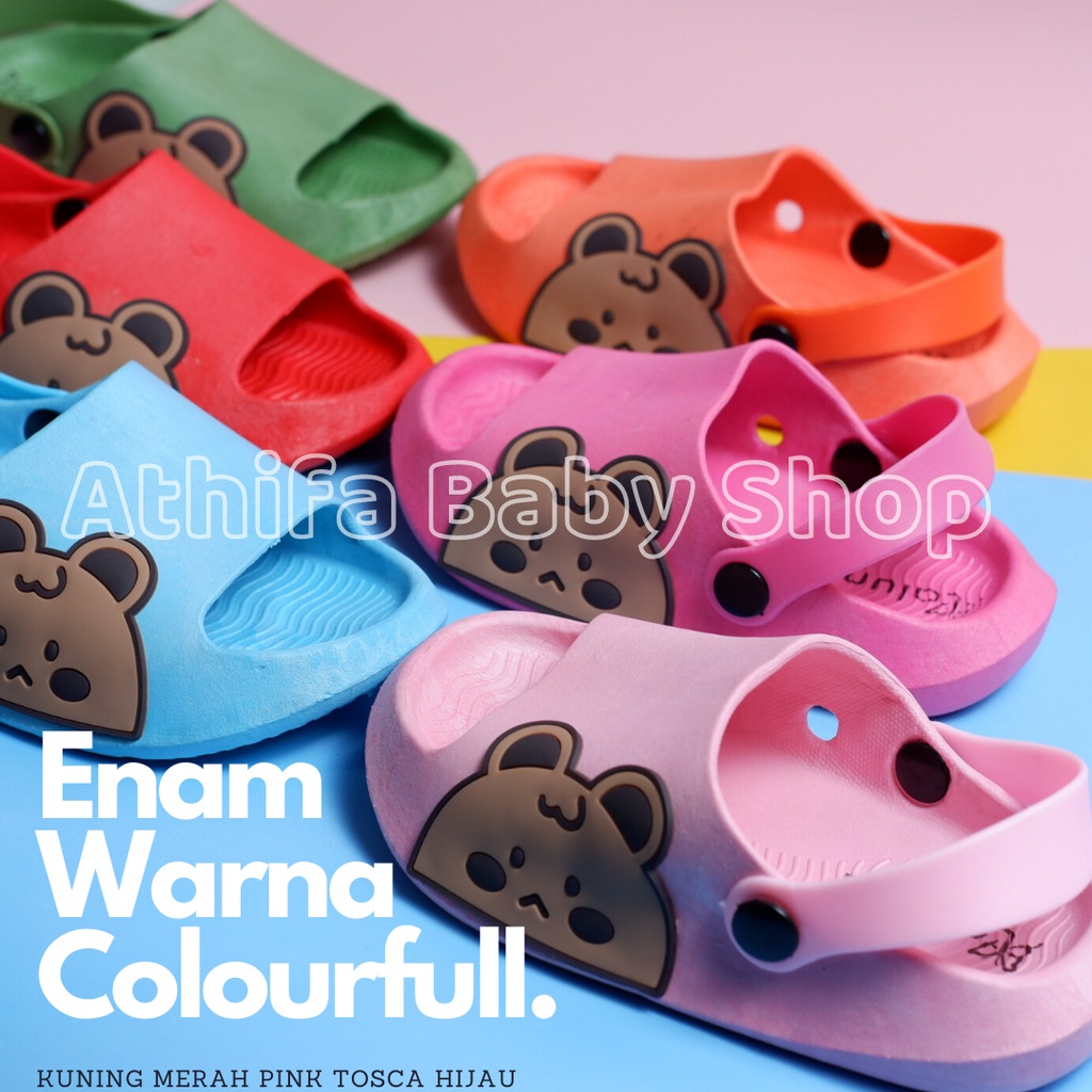 Sepatu Sandal Slop Gunung Anak Balita Bayi Perempuan Karakter Kelinci Laki Lelaki Cowok Cewe Usia 6 7 8 9 10 11 Bulan 1 2 3 4 5 6 7 Tahun Sendal Karet PCU Import -Laluna- 21337