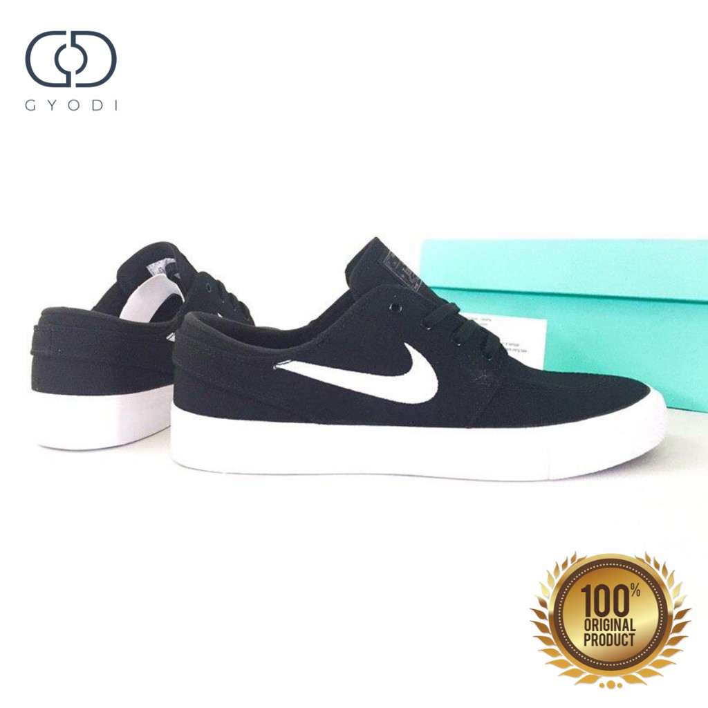 Sepatu Sneaker Nike Original BNIB Resmi Nike SB Zoom Stefan Janoski Canvas RM Black White