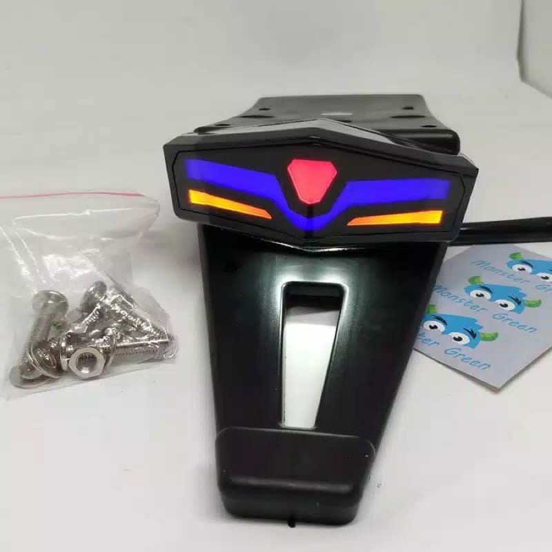 Buntut Spakbor Belakang KLX Plus Lampu Stop Dan Lampu Sein Kiri - Kanan pnp klx