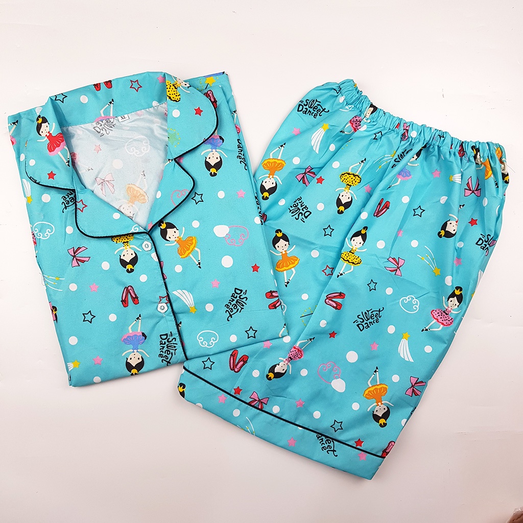 Setelan Piyama Dewasa Celana Pendek Lengan Pendek Hotpant All Size-HPL BALERINA TOSCA