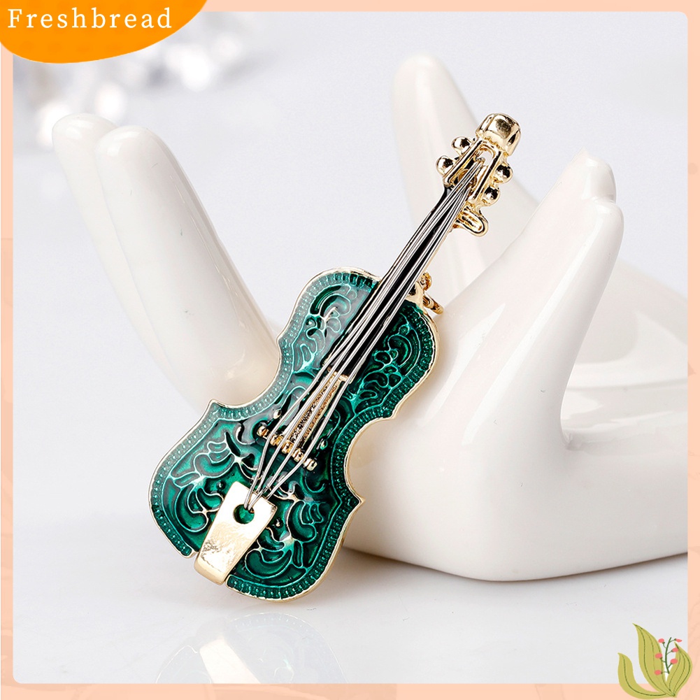 [ TERLARIS]Unisex Violin Shape Enamel Instrument Brooch Pin Corsage Suit Lapel Decoration