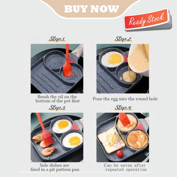 Marble series NON Stick Frypan 3in1 Sekat Induction READY