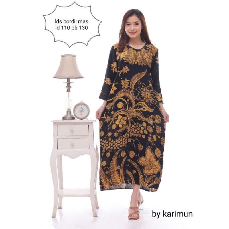 Daster Rayon Jumbo Panjang  Kekinian Semata Kaki Busui Kancing Depan Daster Black Baju Wanita Terbaru Murah