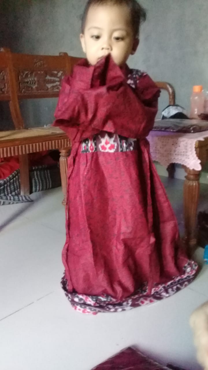 Batik Couple Keluarga Sania Ruffle Ori Ndoro Jowi Dnt Sogan Motif Mega Merah Ethnik