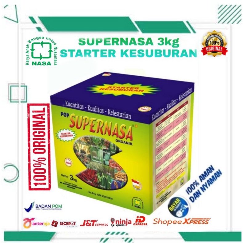 COD/PUPUK SUPERNASA 3kg/STARTER PERTUMBUHAN/PUPUK ORGANIK NASA/PUPUK PERTANIAN NASA/PUPUK CABAI