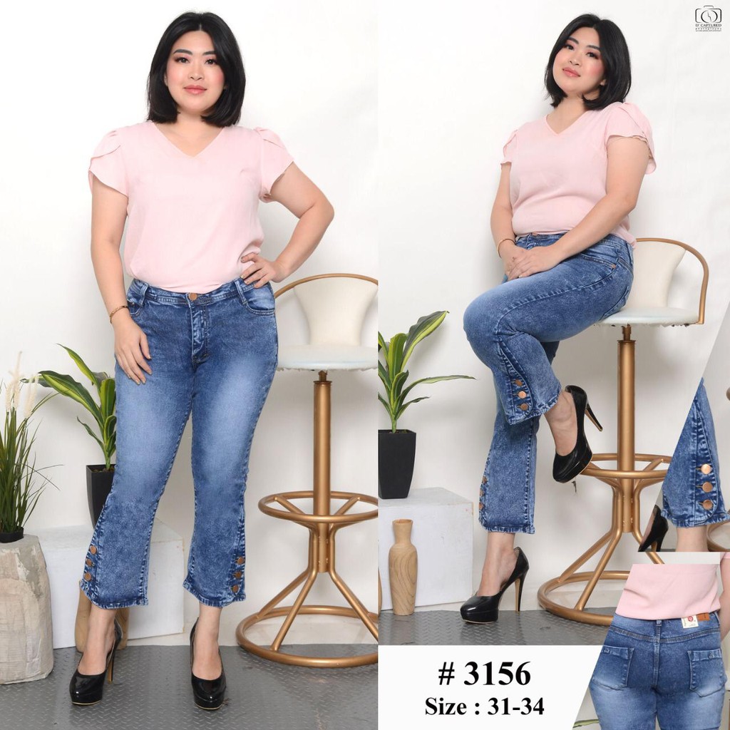 Celana Jeans Wanita Cutbray 7/9 Kancing Samping 27-30 31-34 Bisa bayar Ditempat(COD)